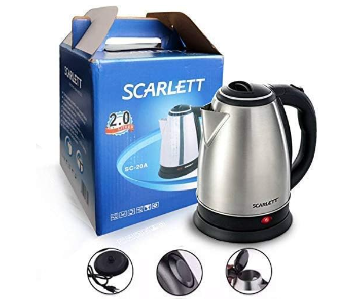 Generic 2L Electric Kettle Black and Silver Image