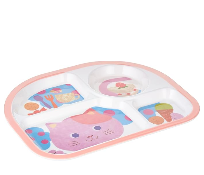Royalford RF7249 Melamine Ware Baby Plate With 4 Compartment - Pink in UAE