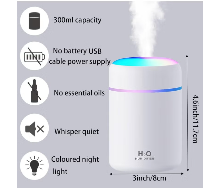 Colorful Mini Humidifier, USB Rechargeable Humidifier in UAE