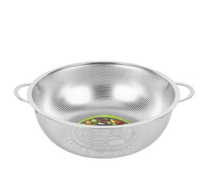 Royalford RF12682 22.5cm Large Strainer Vegetable Sifter Rice Colander - Silver in UAE