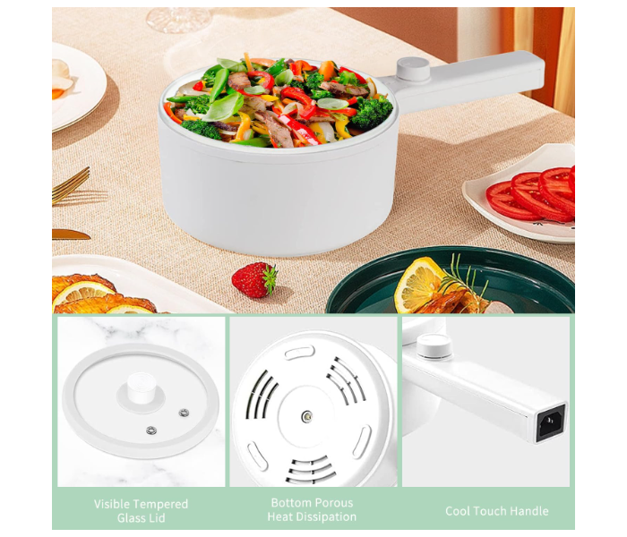 Portable Electric Hot Pot Cooker Steamer, Multifunctional Non-stick Pan, Suitable For Ramen, Steak, Egg, Rice, Oatmeal, Soup in KSA