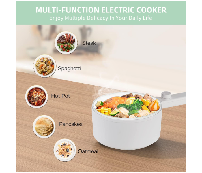 Portable Electric Hot Pot Cooker Steamer, Multifunctional Non-stick Pan, Suitable For Ramen, Steak, Egg, Rice, Oatmeal, Soup in KSA