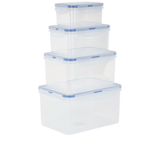 Royalford RF12630 Food Storage Container Set Pack of 4 - Transparent in UAE