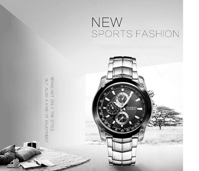 Curren 8025 Stainless Steel Analog Casual Watch For Men in UAE