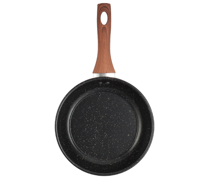 Royalford RF12598 2 Piece Frypan Set 22 cm and 26 cm Strong Carbon Steel Body with Nonstick Marble Coating and Heat Resistant Handle - Black in UAE