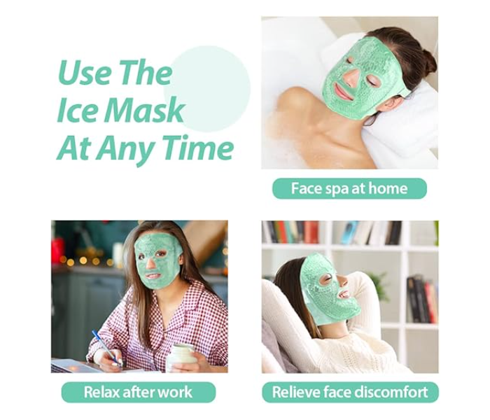 Cold Face Eye Mask Ice Pack Reduce Face Puff, Dark Circles, Gel Beads Hot Heat Cold Compress Pack, Face SPA for Woman Sleeping, Pressure, Headaches, Skin Care, Post Laser in KSA