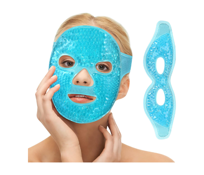 Cold Face Eye Mask Ice Pack Reduce Face Puff, Dark Circles, Gel Beads Hot Heat Cold Compress Pack, Face SPA for Woman Sleeping, Pressure, Headaches, Skin Care, Post Laser in KSA