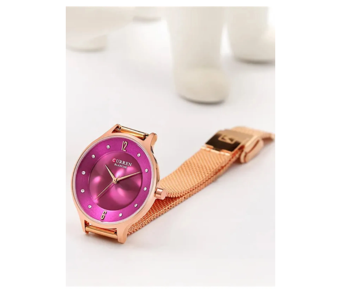 Curren 9036 Beautiful Analog Quartz Wrist Watch for Ladies - Pink in UAE