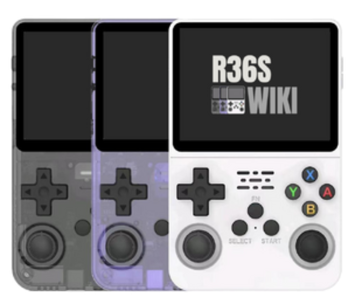 R36S Retro Handheld Game Console 3.5 Inch Screen 64GB Card 10000 Games Portable Linux Gaming Console Black in UAE