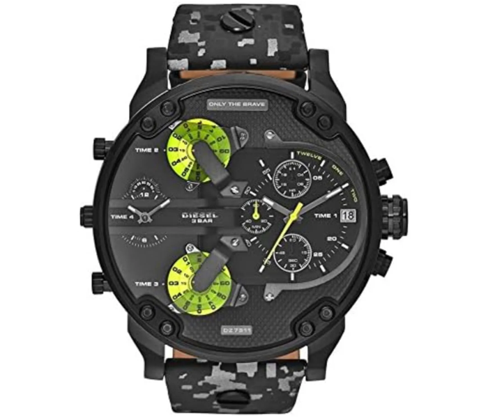Diesel GR Fall 2014 DZ7311 57mm Stainless Steel Case Grey Cloth Mineral Men's Watch Analog Display - Black in UAE