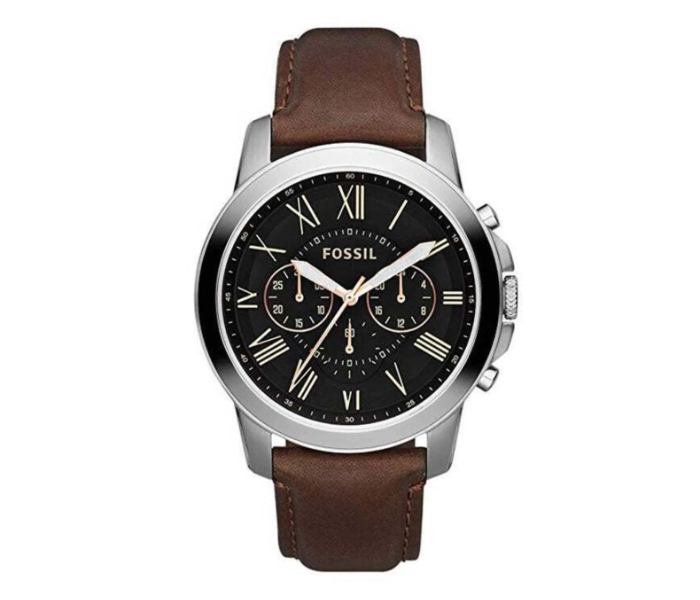 Fossil FS4813IE Men's Water Resistant Leather Chronograph Watch FS4813IE - 44 mm - Brown in UAE