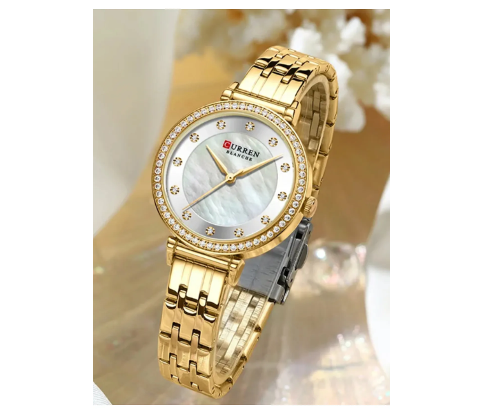 Curren JPN9087GS Stainless Steel Analog Wrist Watch for Women - Silver in UAE