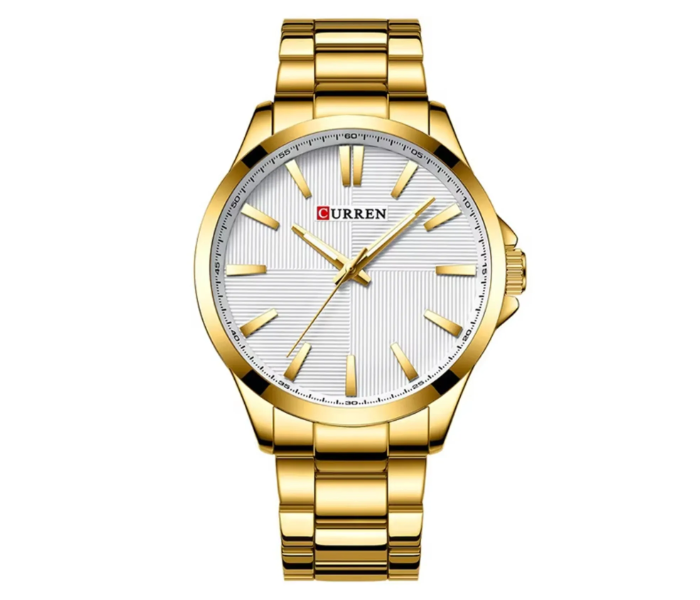 Curren JPN8322GWH 8322 Man Sport Watch Man Waterproof Outdoor Wristwatch Quartz Business Watch - Gold in UAE