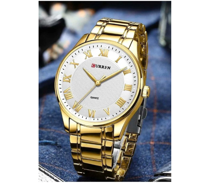 Curren JPN8409GWH 8409 Men’s Gift Watch In White Roman Quartz Wrist Watch - White in UAE