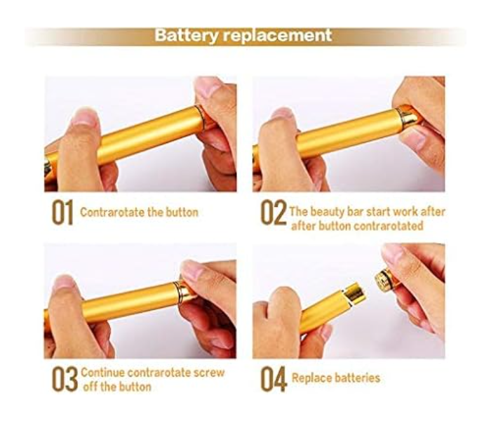 Usuny 24k Golden Pulse Facial Massager face roller face massager for anti-aging fine lines, 24K vibrating face roller electric face massager machineT-Shape Electric Sign Face Massage Tools for Sensitive Skin Face Pull Tight Firming Lift in UAE
