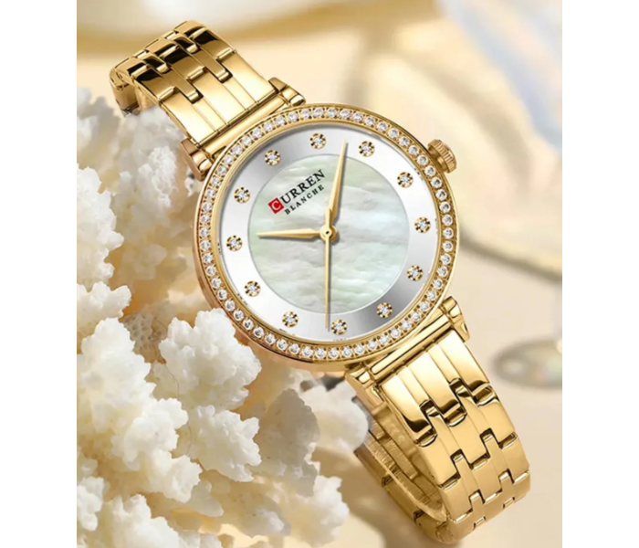 Curren JPN9087GS Stainless Steel Analog Wrist Watch for Women - Silver in UAE