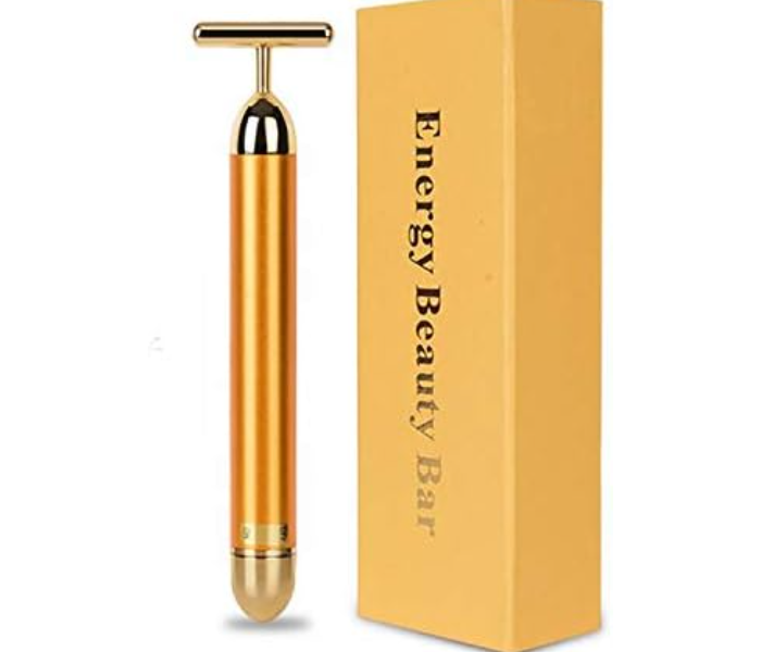 Usuny 24k Golden Pulse Facial Massager face roller face massager for anti-aging fine lines, 24K vibrating face roller electric face massager machineT-Shape Electric Sign Face Massage Tools for Sensitive Skin Face Pull Tight Firming Lift in UAE