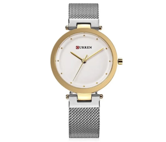 Curren 9005 Quartz Watch Women's Mesh Band - Silver in UAE