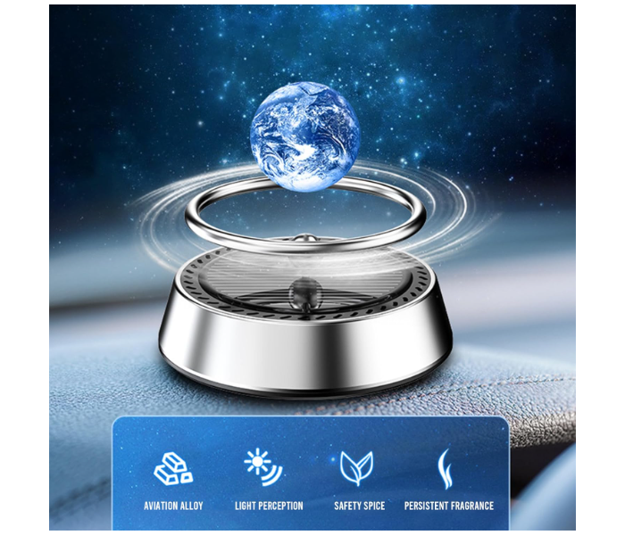 Earth Car Air Freshener Solar Powered Rotating Planet Purifier Interior Autorotation Decor Car Perfume Aromatherapy Diffuser in UAE