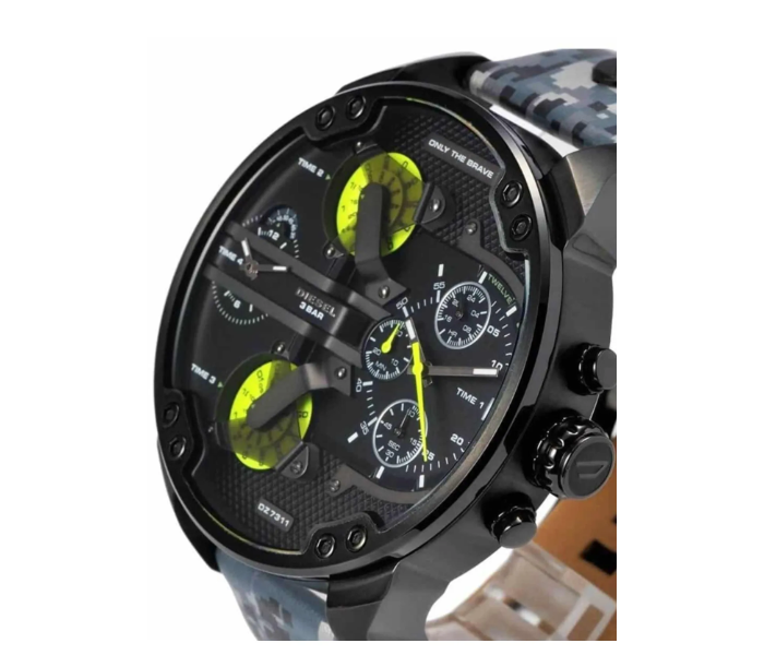 Diesel GR Fall 2014 DZ7311 57mm Stainless Steel Case Grey Cloth Mineral Men's Watch Analog Display - Black in UAE