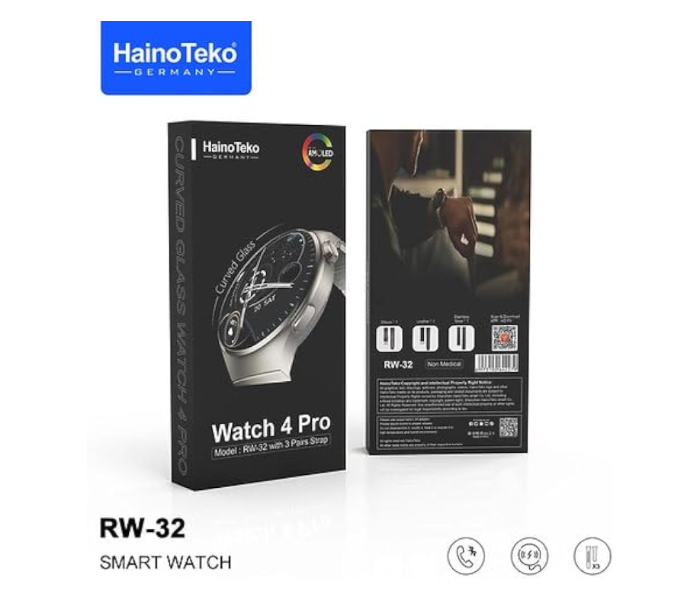 MACON Haino Teko Germany Smart Watch 4 pro RW-32 with AMOLED Curved Glass Screen in UAE
