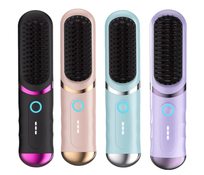 Portable Wireless Hair Straightener Comb Rechargeable Ceramic Heating Brush for Quick Hair Styling Smoothing and Detangling for Women and Men in UAE