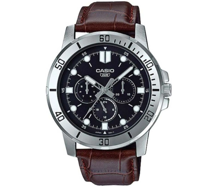 Casio JPNCABR Men's Leather Round Shape Analog Watch Mtp-vd300l-1eudf -Brown in UAE