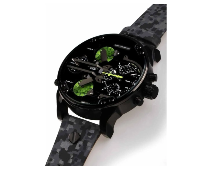 Diesel GR Fall 2014 DZ7311 57mm Stainless Steel Case Grey Cloth Mineral Men's Watch Analog Display - Black in UAE