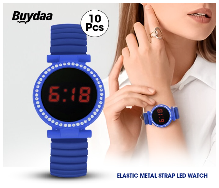 Bundle 10 PCs Set Elastic Metal Strap LED Image