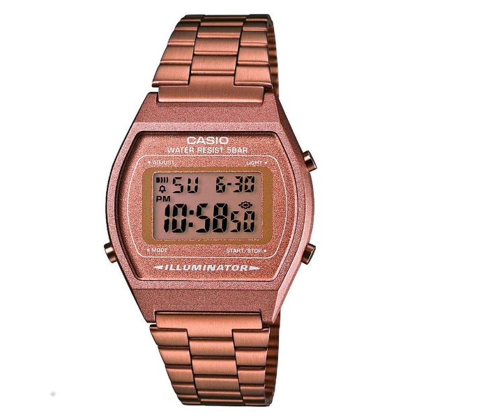 Casio Women's Water Resistant Stainless Steel Digital Watch B640wc-5adf - 35 Mm - Rose Gold in UAE