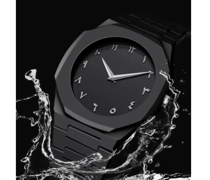 MACON JPNARB Men's Quartz Watch – Classic Round Dial, Casual & Business Style with Arabic Numerals - Black silver Dial in UAE