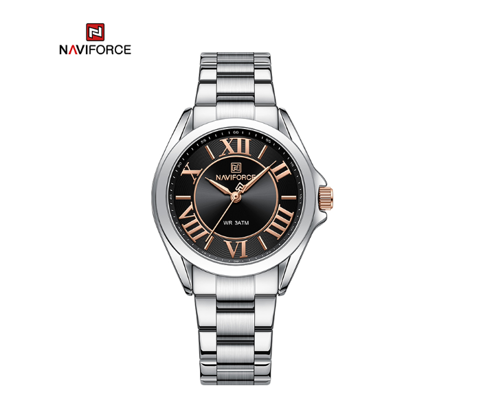Naviforce NF5037 Modern Design Quartz Simple Fashion Waterproof Wristwatch Stainless Steel Band Girls Clock SB in KSA