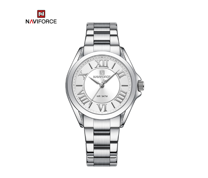 Naviforce NF5037 Modern Design Quartz Simple Fashion Waterproof Wristwatch Stainless Steel Band Girls Clock SW in KSA