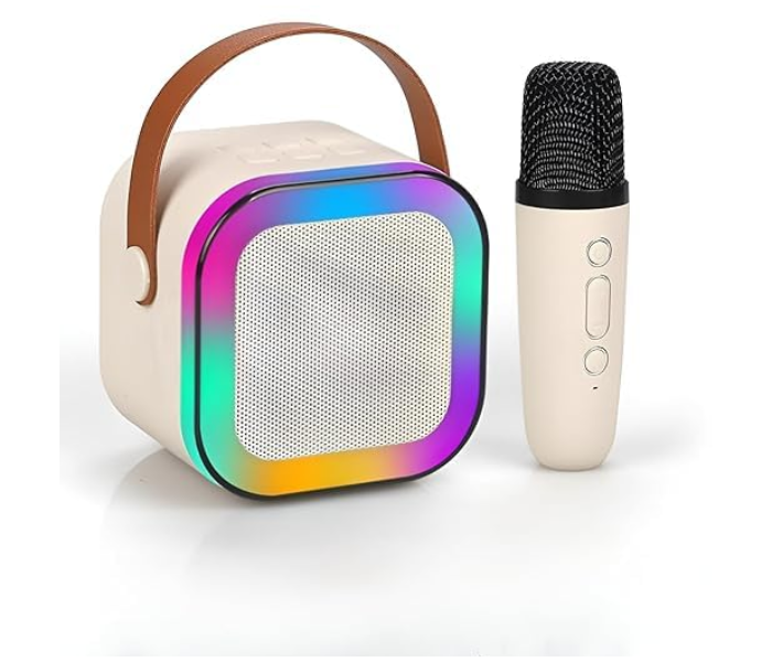 K12 Portable Karaoke Machine with 1 Wireless Mic – Bluetooth 5.3 Rechargeable PA Speaker System with RGB Lights – Home Party & Outdoor Use in KSA