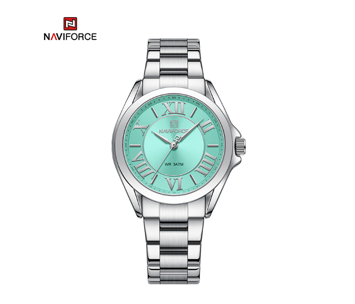 Naviforce NF5037 Modern Design Quartz Simple Fashion Waterproof Wristwatch Stainless Steel Band Girls Clock SBE in KSA