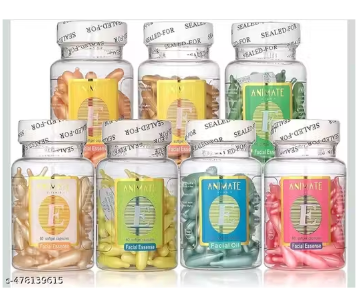 Animate Facial Oil Softgel Capsules Aloe Vera & Vitamin E – 60 pcs in UAE