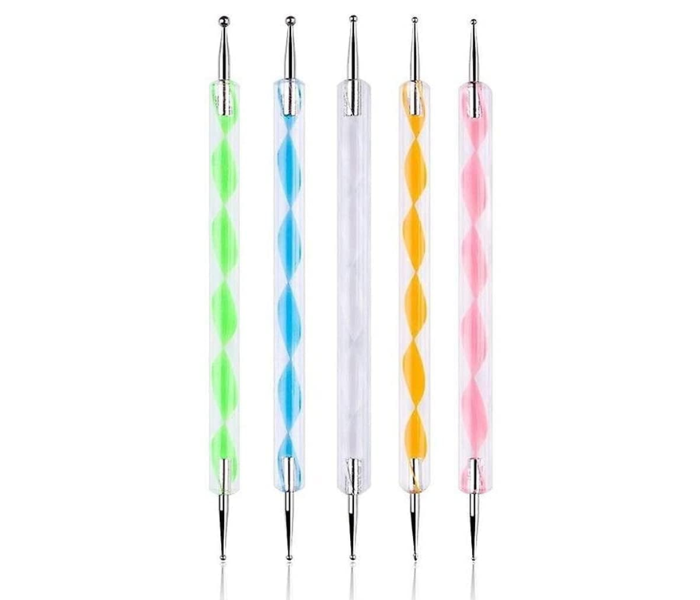 5-Piece Nail Art Dotting Tool Set – Double-Ended Marble & Design Tools for Manicure in UAE