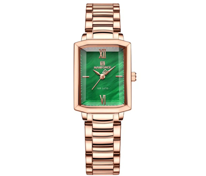 Naviforce NF5039 Classic Green Dial Rose Gold Watch for Women in UAE