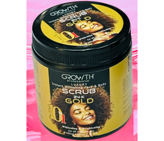 Growth 24K Gold Whitening Scrub 300ml | Face & Body Brightening for All Skin Types in UAE