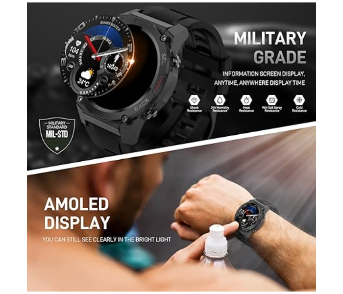 Armfit Dream Smartwatch For Men With AMOLED Always On Display Bluetooth Calling Waterproof in UAE