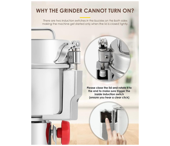 DLC 3200W High-Speed Coffee and Spice Grinder – 800g Large Capacity Electric Grinder for Beans, Nuts, Grains & Herbs – Multifunctional Stainless Steel Mill in KSA