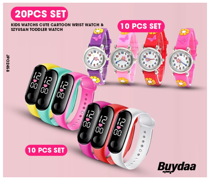 Bundle 10 PCs Set Kids Watchs Cute Cartoon Image