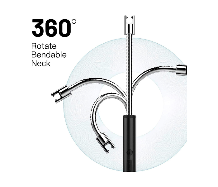 Electric Lighter USB-C Rechargeable with Safety Switch, Windproof Flameless Electronic Long Lighter for Candles, Grill, BBQ, Gas Stove, kitchen, Camping in KSA