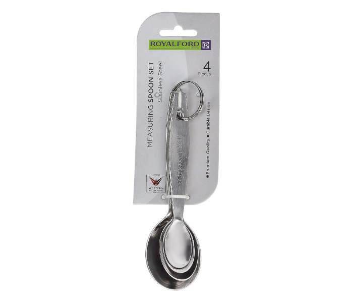 Royalford RF10064 Measuring Spoon Set – 4-Piece Stainless Steel Spoons for Baking & Cooking, Durable Multi-Use in KSA