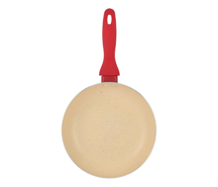 Delcasa DC3408 Non-Stick Frypan 18cm – Durable Aluminium Pan with Easy-Clean Coating, Off White/Red in KSA