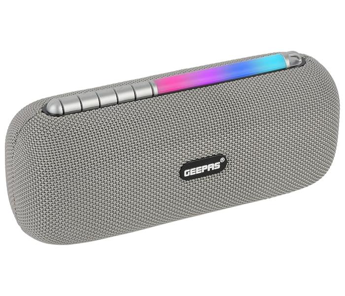 Geepas Rechargeable Bluetooth Speaker GMS11172 – Bluetooth, TWS, FM Radio, Portable, Hands-Free Calling, Grey, 2 Years Warranty in KSA