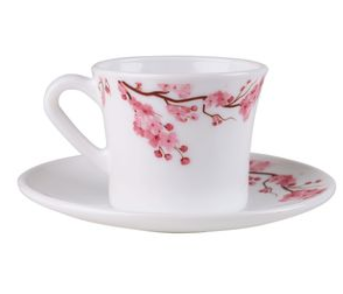 Delcasa DC3402 12-Piece Opalware Cup & Saucer Set – 200ml Tea Cups with Saucers, Heat & Scratch Resistant in KSA