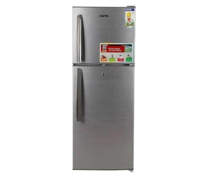 Geepas 168L Double Door Refrigerator GRF2202SXE – Direct Cool, Quick Cooling, Temp Control, Large Freezer, Energy Saving in KSA