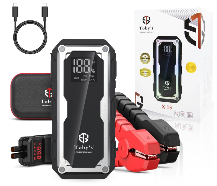Toby’s X15 Jump Starter for Cars 16000mAh and 59.2WH Power Bank for Electronic Devices in UAE
