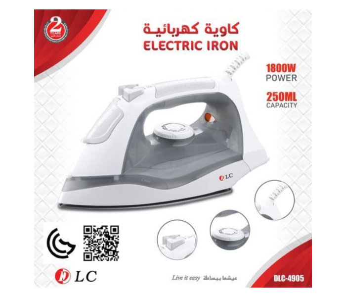 DLC electric steam iron - capacity 250 ml - 1800 watts DLC-4905 in KSA